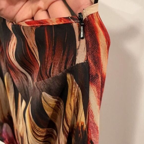 Topshop Feather Print One Shoulder Off Shoulder Maxi Dress Size US 8 - Picture 4 of 7